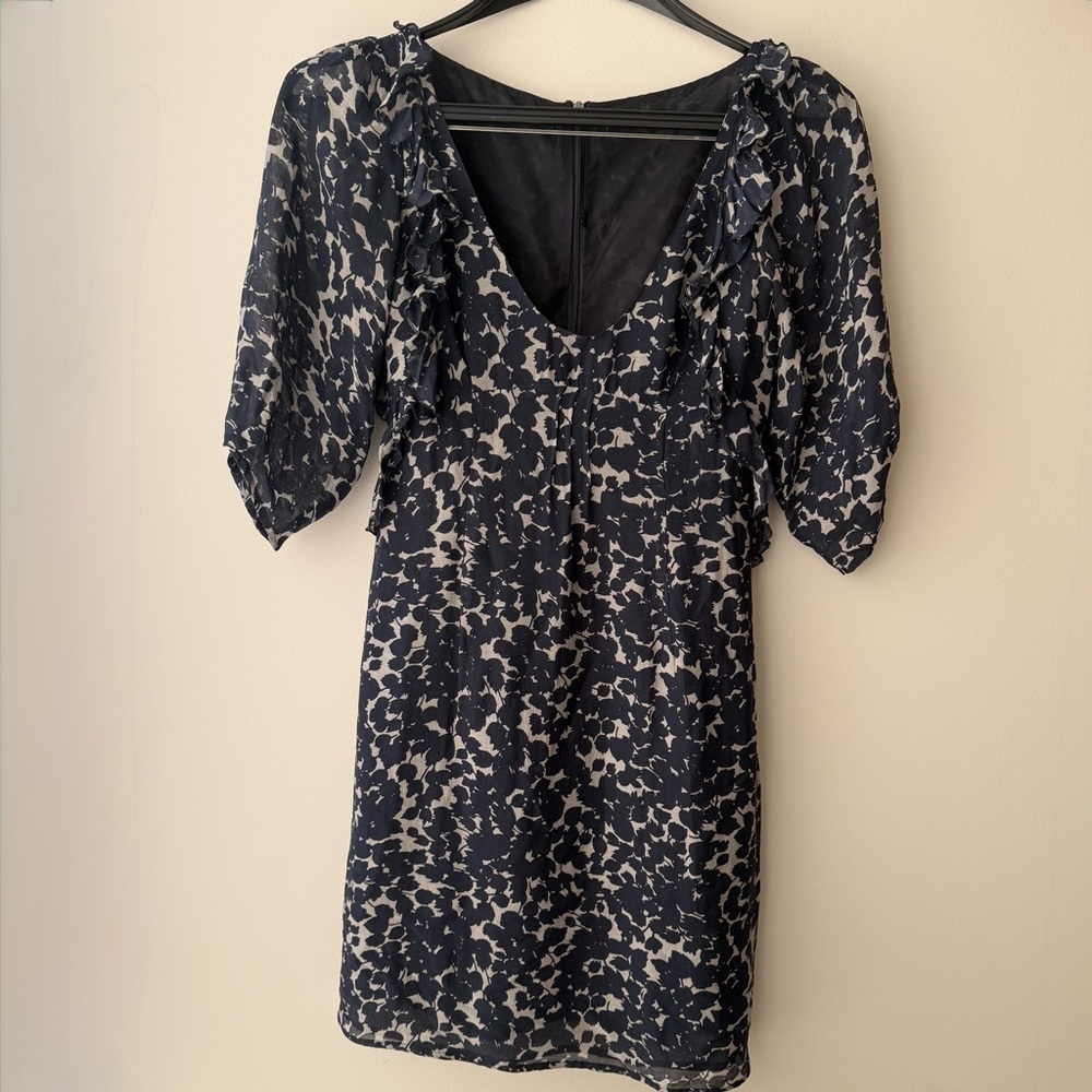 Max & Co Black Floral Silk Dress
